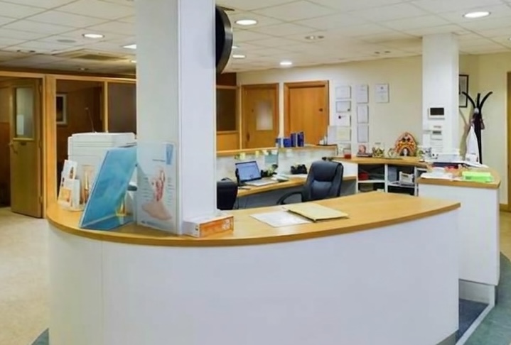 Reception desk in a medical office